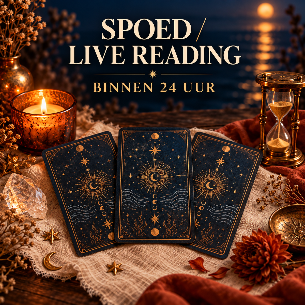 Spoed / Live Reading (binnen 24 uur, ca 3 onderwerpen mogelijk)