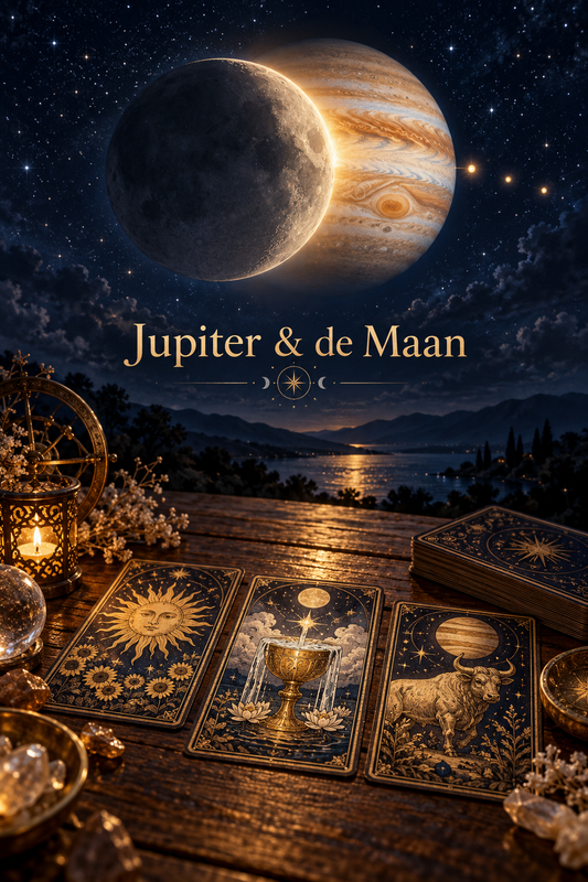 Jupiter & de Maan komen samen — wat betekent dit voor jouw pad? 🪐